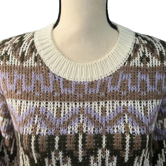 Anthropologie | Women's Chunky Wool Blend Multicolor Fabiana Sweater Sz XS - Picture 3 of 5